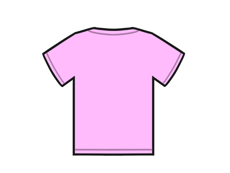 ピンクの半袖Tシャツ裏面のイラスト 衣類,服,tシャツ,半袖,布,裏のイラスト素材