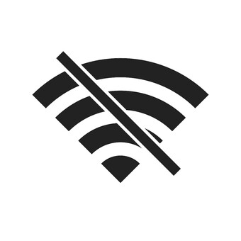 Wi-FiマークA（オフライン・黒）  wi-fiマーク,wi-fi,アイコン,オフライン,電波,無線,通信,ネットワーク,黒,シンプルのイラスト素材