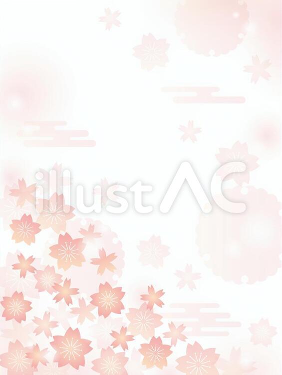 和風桜 和柄,桜,春のイラスト素材