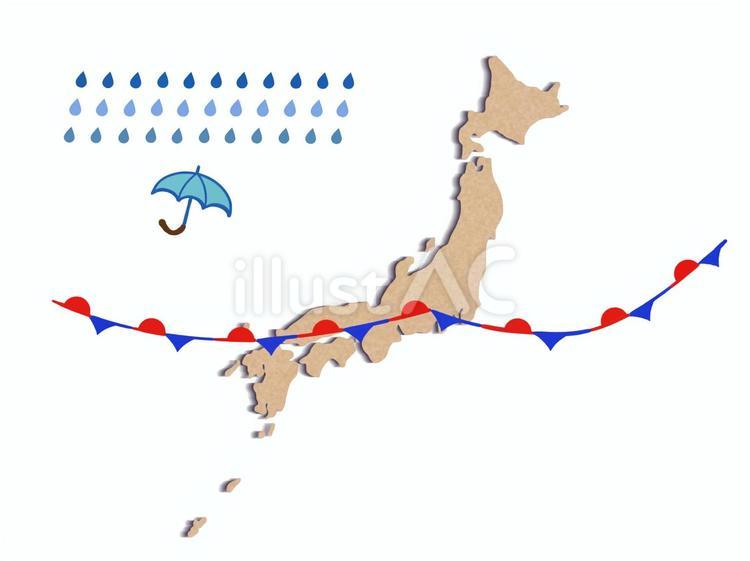 停滞前線2 停滞前線,梅雨前線,秋雨前線のイラスト素材