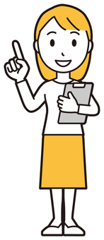  ロングヘア女性(黄)-211-全身