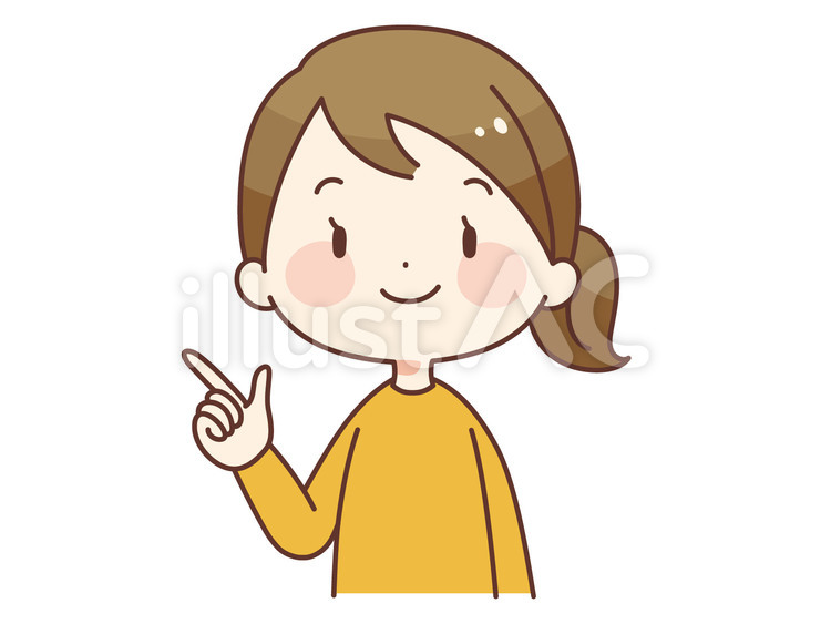 指をさす女性 女性,お母さん,主婦のイラスト素材