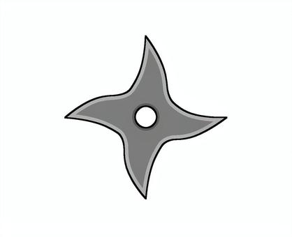 手裏剣③　アウトライン 手裏剣,武器,忍者,シンプル,挿絵,ワンポイント,あしらい,白背景,飛び道具,道具のイラスト素材