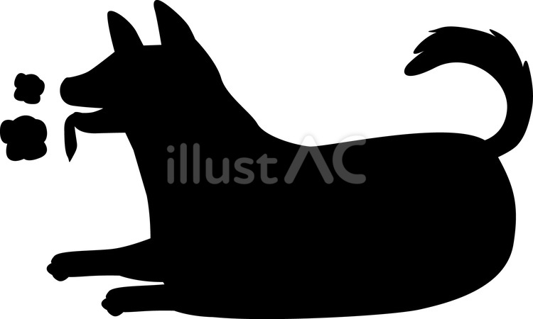 犬ばてる　 犬,ペット,雑種のイラスト素材