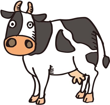 牛0001 牛,家畜,飼育,牧場,かわいい動物のイラスト素材
