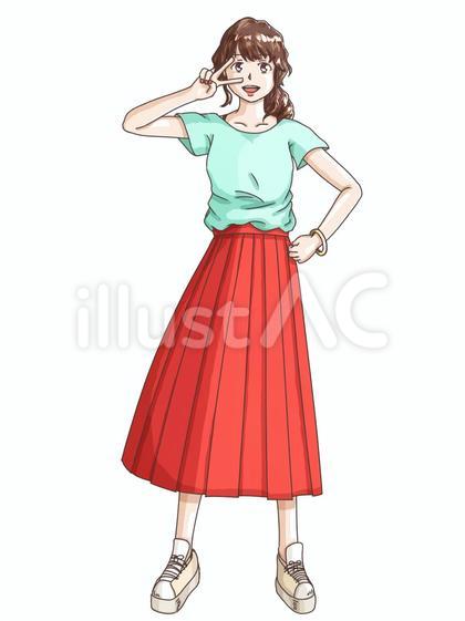 女子(ピース)