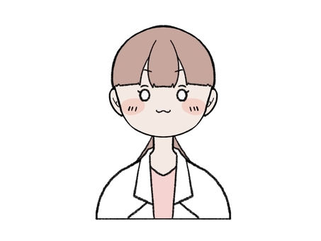 白衣を着ている女性 白衣,女性,一つ結び,茶髪,アイコン,研究,医療のイラスト素材