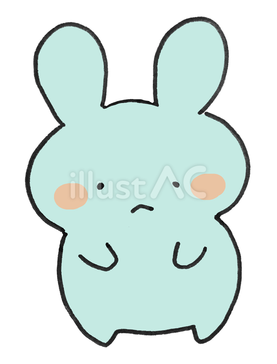 落ち込むうさぎ 動物,かわいい,ポップのイラスト素材