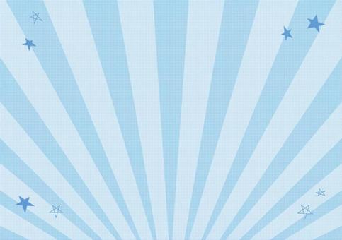 放射線と方眼紙 青ブルーアピール背景 放射線,方眼紙,星,スター,手書き,青色,水色,爽やか,ポップ,アピールのイラスト素材
