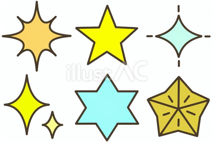動画に使えるスターセット　カラー付き アイコン,セット,星のイラスト素材