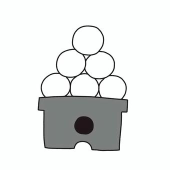 月見団子 お月見,十五夜,団子,食べ物,秋,白黒,モノトーン,可愛い,ゆるい,手描きのイラスト素材