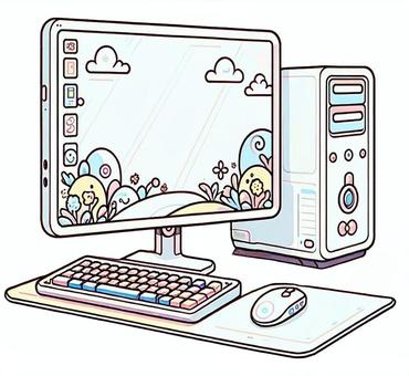 Illustration, computer, pc, monitor, 