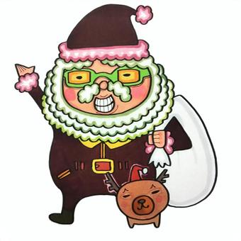 おじサンタ おじサンタ 手書き,手描き,アナログのイラスト素材