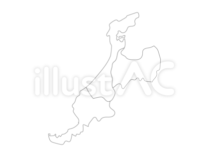 北陸の白地図