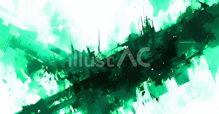 墨のアーティスティック背景（グリーン） 墨,アート,グリーンのイラスト素材