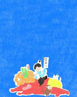 鬼を倒す桃太郎♪ かわいい,鬼,桃太郎,男性,男,男の子,人,犬,猿,キジのイラスト素材