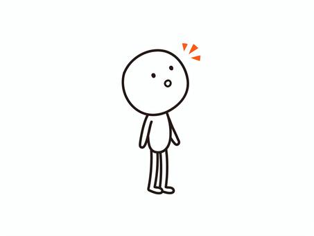 何かに気付く棒人間のイラスト 気付く,ハッとする,発見,アイデア,ひらめく,思いつく,人,人物,棒人間,イラストのイラスト素材