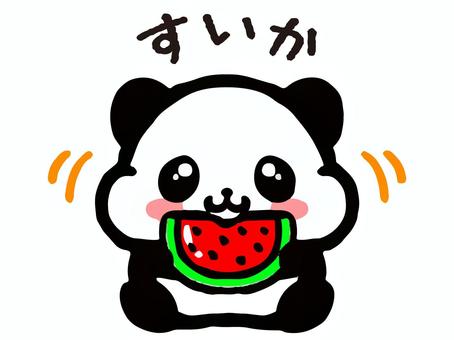 スイカを食べるパンダの落書き風素材 スイカを食べるパンダの落書き風素材 パンダ,スイカ,動物のイラスト素材