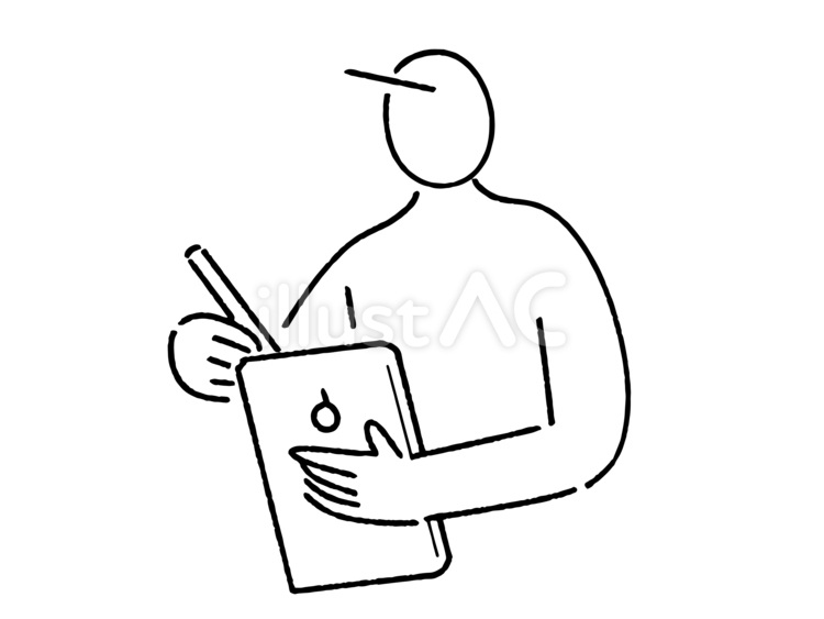 タブレットで絵を描く人 タブレット,絵,描くのイラスト素材