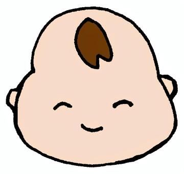 赤ちゃん2 赤ちゃん,顔,子ども,にっこり,笑う,ご機嫌,嬉しい,かわいい,ゆるい,単純のイラスト素材