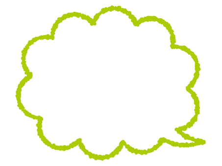 クレヨンのもくもく吹き出し　黄緑