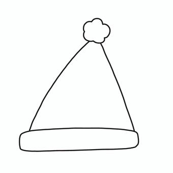 サンタ帽子 サンタ帽子 サンタ,帽子,クリスマス,モノトーン,塗り絵,可愛い,ゆるい,手描き,デコレーション,挿絵のイラスト素材