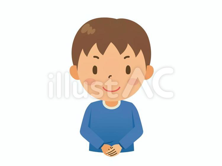 手を前で重ねる男子小学生 男子小学生,男子生徒,男子児童のイラスト素材