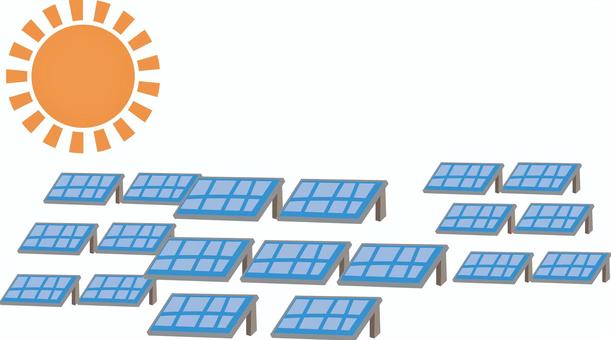 ソーラーパネル ソーラーパネル,エコ,太陽光,電力,設置,並ぶ,デフォルメ,風景のイラスト素材