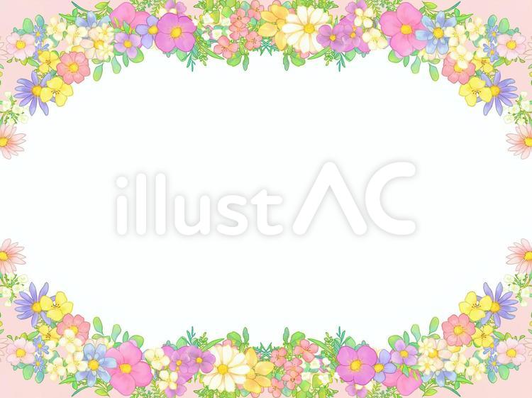 無料背景素材　 花,春,フレームのイラスト素材