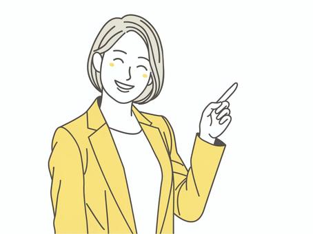 指差しをする女性６