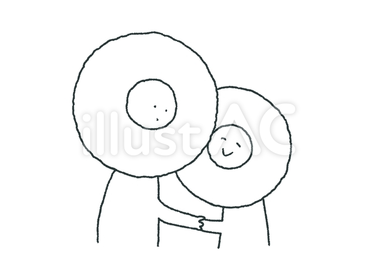 手を取りあう にこにこ,ふたり,握手のイラスト素材