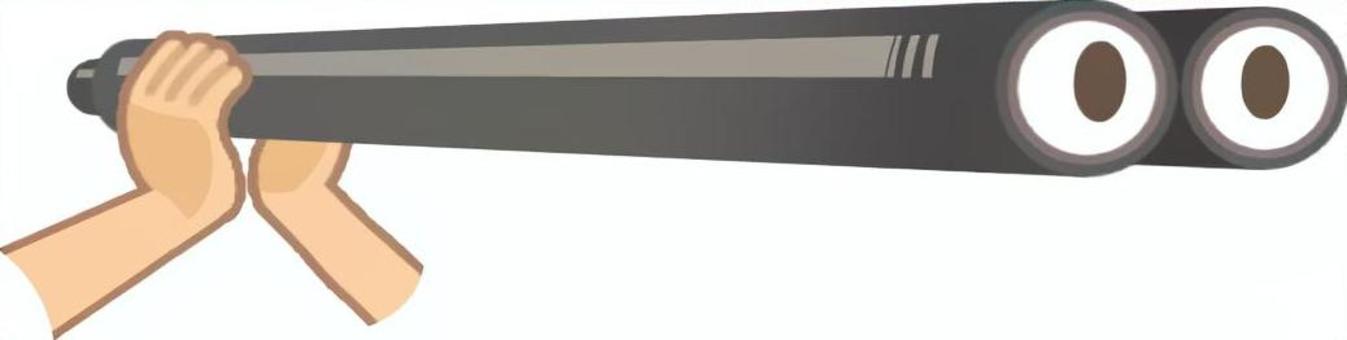 すごく遠くの未来が見える双眼鏡まつげなし 先見性,将来性,将来,先見の明,先読み,予見,洞察力,見通す,卓見,見越すのイラスト素材