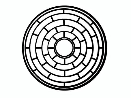 マンホール マンホール,蓋,円形,鉄,開口部のイラスト素材