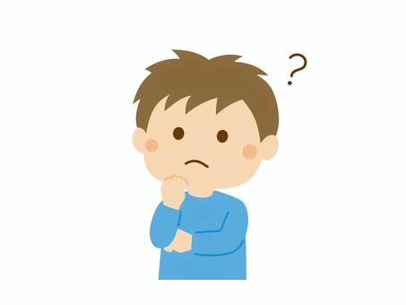 こども_はてな こども,はてな,わからない,疑問,どうして,忘れる,男の子,クエスチョンマーク,小学生,小学校のイラスト素材