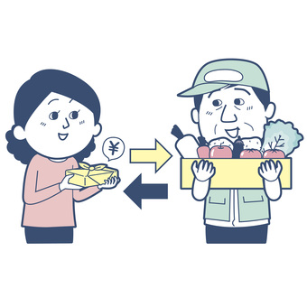 ふるさと納税03_淡色版 男性,女性,ふるさと納税,ふるさと,自治体,納税,税金,納税制度,寄付,支援のイラスト素材