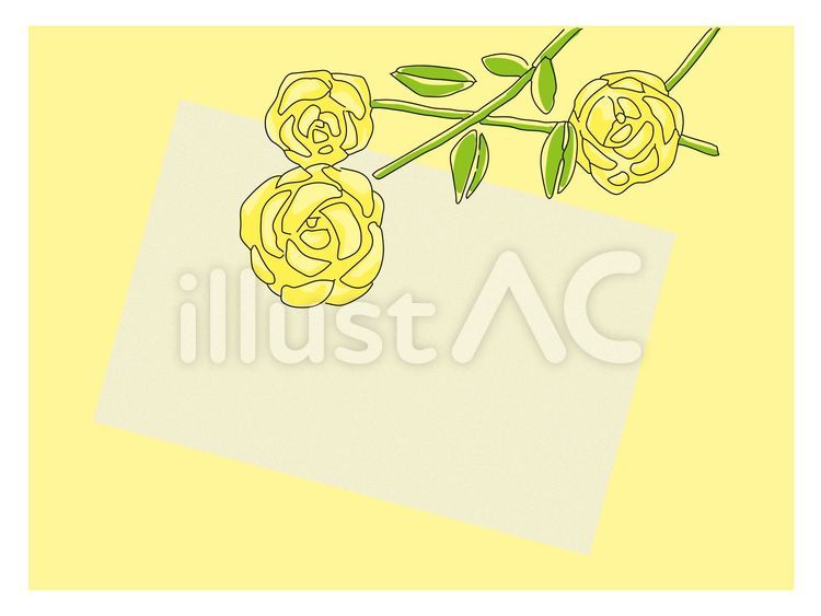 黄色い薔薇のフレーム 薔薇,黄色,フレームのイラスト素材