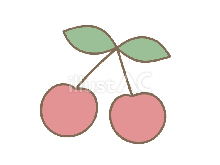 さくらんぼ　赤 さくらんぼ,果物,食べ物のイラスト素材
