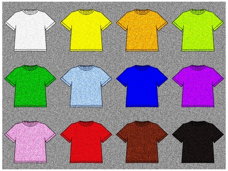 Tシャツセット　12色　グレー tシャツ,セット,12色,ポストカード,ザラザラ,ノイズ,シャツ,半袖,グレーのイラスト素材