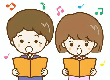 歌を歌う子供4 歌を歌う子供4 音楽,奏でる,歌う,リズム,楽しい,メロディ,譜面,楽譜,子供,かわいいのイラスト素材