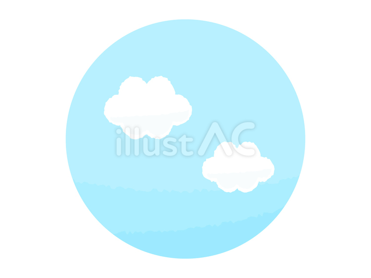 かわいい手書きの空のイラスト／丸 空,雲,アイコンのイラスト素材
