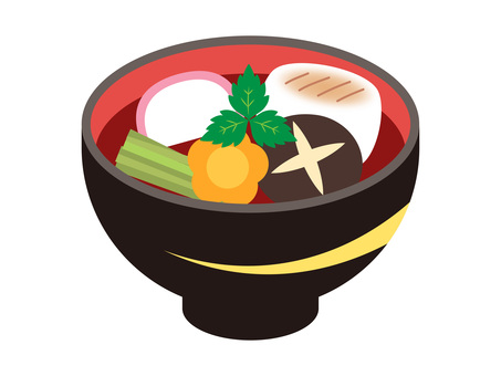 雑煮のアイコン アイコン,雑煮,箸,食べ物,お雑煮,餅,もち,おもち,お餅,食べるのイラスト素材