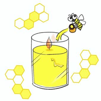 はちみつキャンドル キャンドル,はちみつ,みつばち,ハニカム,癒し,蜂,クリスマスキャンドルのイラスト素材