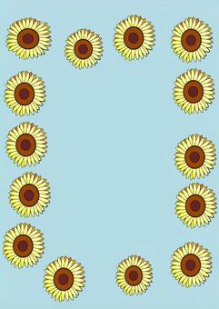 Sunflower (light blue), frame, light blue, sunflower, JPG and PNG