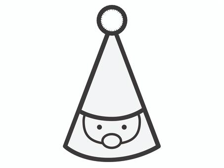 パーティーハット（サンタクロース）03 パーティーハット,三角帽,サンタクロース,イベント,クリスマス,パーティー,帽子,お祝い,アイコン,マークのイラスト素材