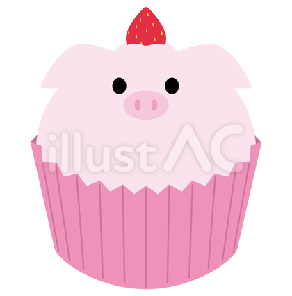 ブタのカップケーキ
