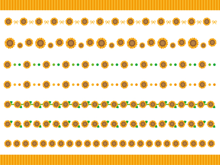 Illustration, sunflower, line, summer, 