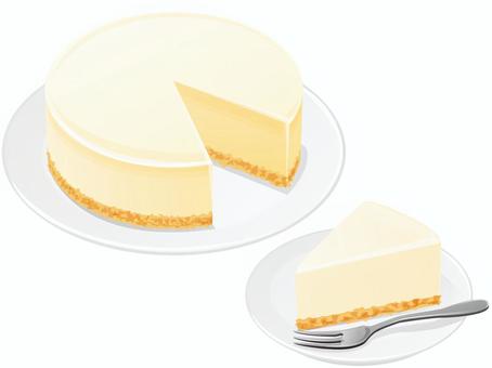 レアチーズケーキ チーズケーキ,ケーキ,スイーツ,料理,食べ物,クッキー,皿,ピースのイラスト素材