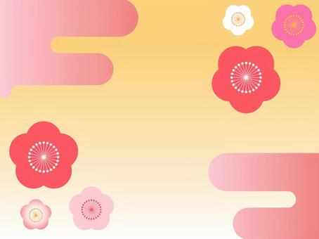 桃の花のイラスト 桃の花,花,和風,和,フレーム,背景,かわいい,イラストのイラスト素材