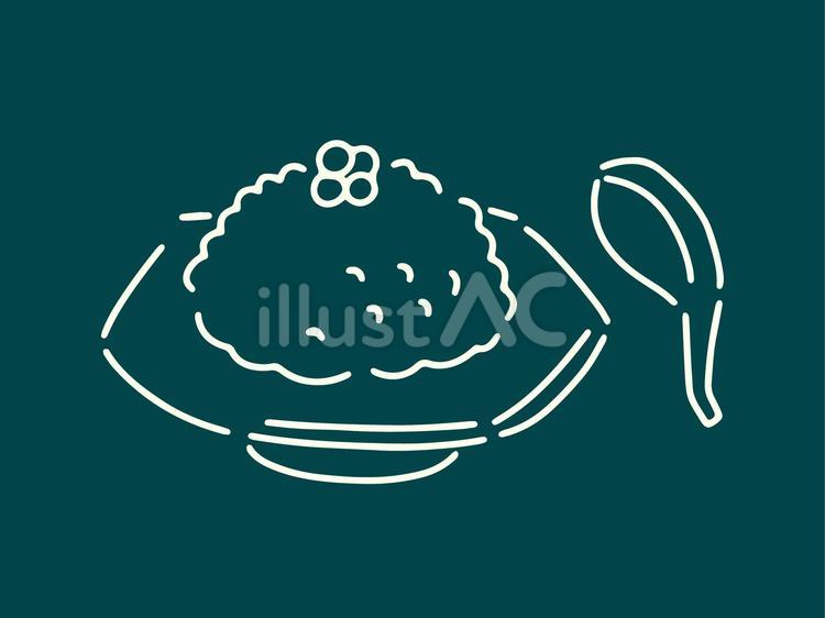 【単品】黒板　炒飯のイラスト 食べ物,炒飯,中華のイラスト素材