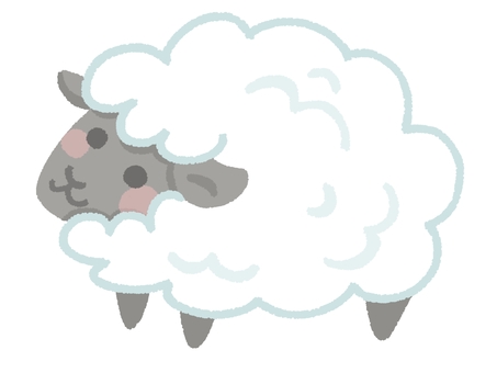 顔が黒い羊 顔が黒い羊 羊,羊毛,顔,黒色,動物,家畜,ふわふわ,手描き,デフォルメ,かわいいのイラスト素材